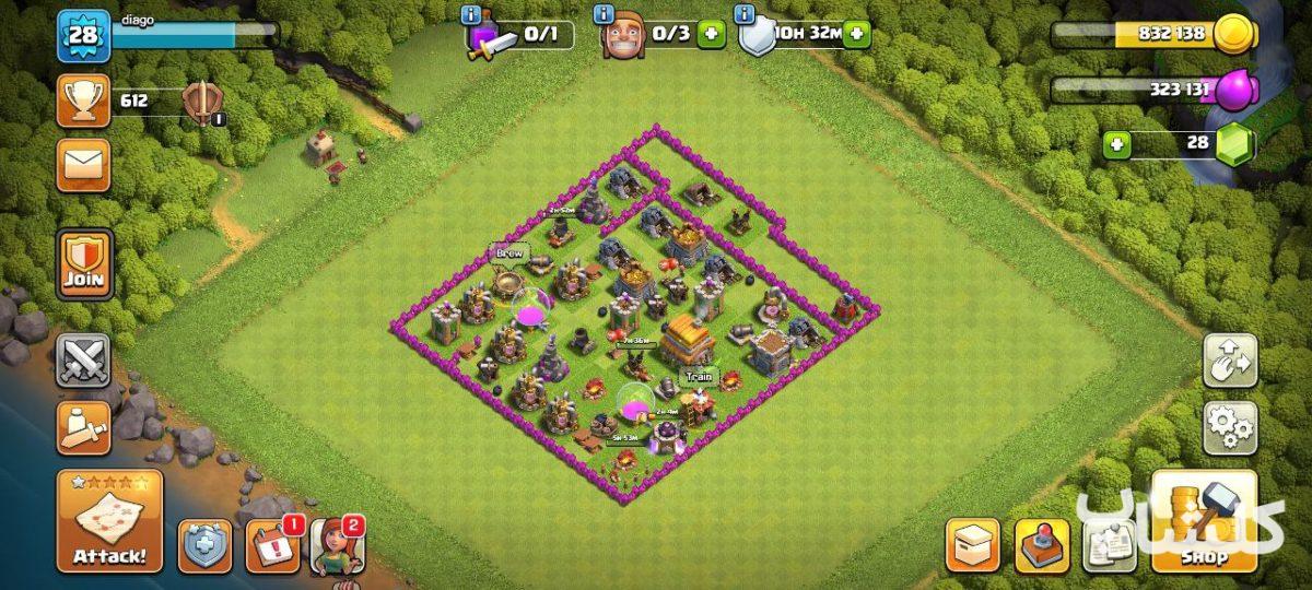 اکانت کلش اف کلنز تان هال 6 لول 28 (کد 40993)