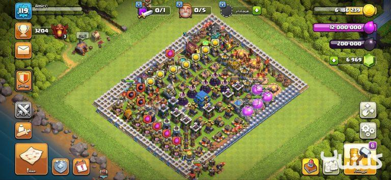 اکانت کلش اف کلنز تان هال 12 لول 119 (کد 43448)