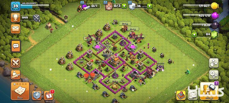 اکانت کلش اف کلنز تان هال 7 لول 39 (کد 43621)