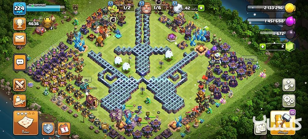 اکانت کلش اف کلنز تان هال 15 لول 224 (کد 49692)