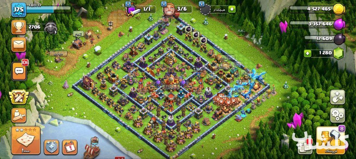 اکانت کلش اف کلنز تان هال 16 لول 175 (کد 59149)