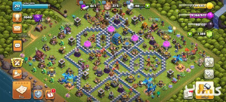 اکانت کلش اف کلنز تان هال 12 لول 211 (کد 59762)