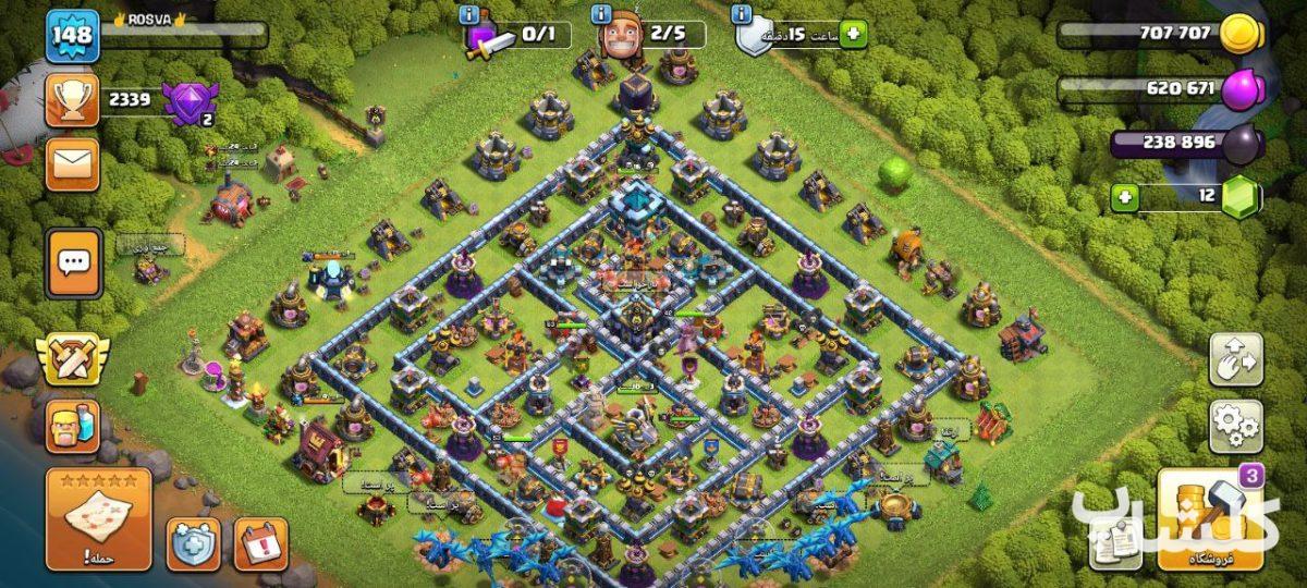 اکانت کلش اف کلنز تان هال 13 لول 148 (کد 77841)