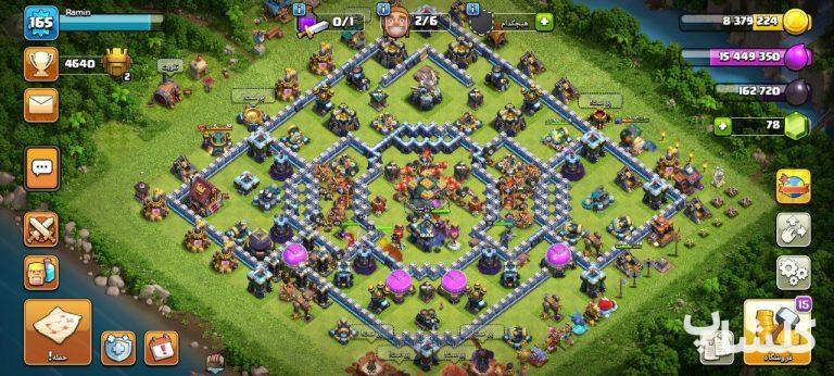 اکانت کلش اف کلنز تان هال 14 لول 165 (کد 85349)