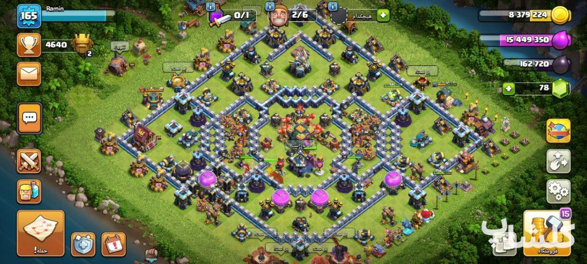 اکانت کلش اف کلنز تان هال 14 لول 165 (کد 85349)