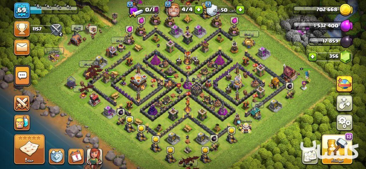 اکانت کلش اف کلنز تان هال 5 لول 16 (کد 101676)