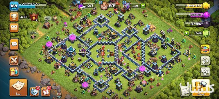 اکانت کلش اف کلنز تان هال 13 لول 169 (کد 123620)