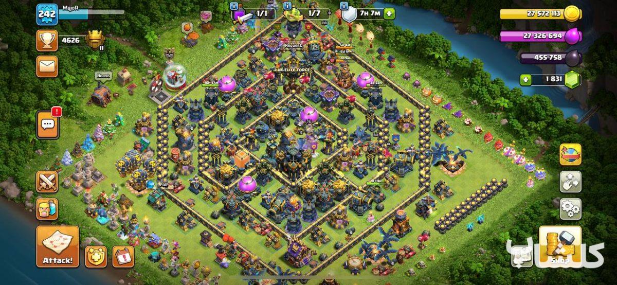 اکانت کلش اف کلنز تان هال 17 لول 242 (کد 119740)