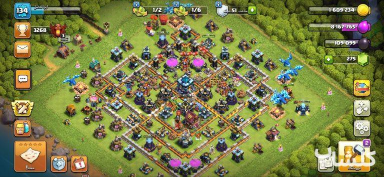 اکانت کلش اف کلنز تان هال 13 لول 134 (کد 129701)