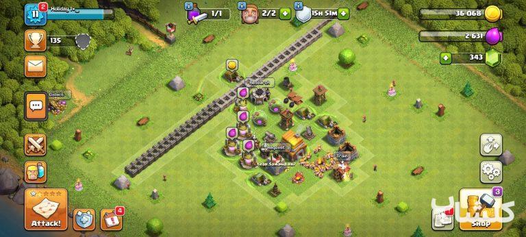 اکانت کلش اف کلنز تان هال 5 لول 11 (کد 131776)