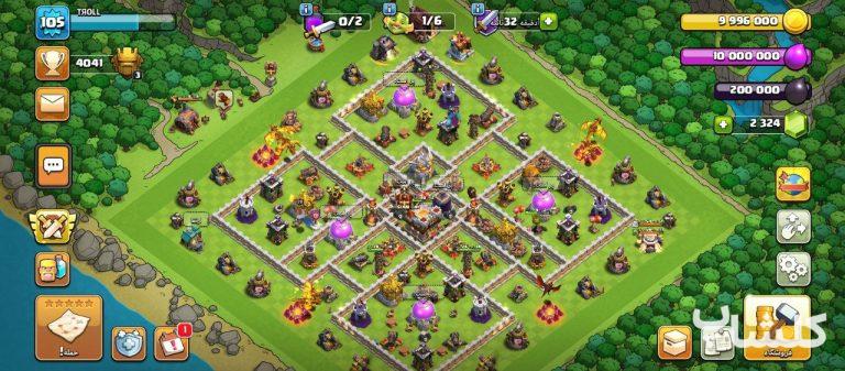 اکانت کلش اف کلنز تان هال 11 لول 105 (کد 133117)