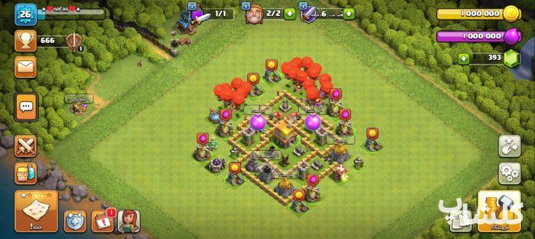 اکانت کلش اف کلنز تان هال 5 لول 26 (کد 141630)