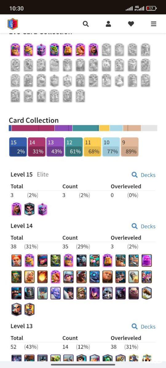 اکانت کلش رویال لول 52 (کد 161012)