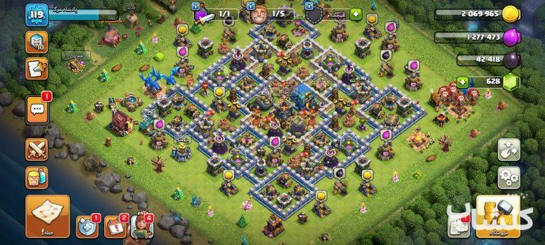 اکانت کلش اف کلنز تان هال 12 لول 119 (کد 163020)