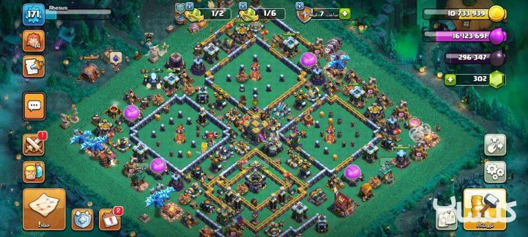 اکانت کلش اف کلنز تان هال 14 لول 171 (کد 167697)