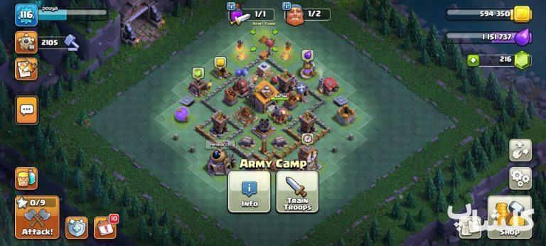 اکانت کلش اف کلنز تان هال 14 لول 116 (کد 168033)