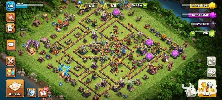 اکانت کلش اف کلنز تان هال 14 لول 116 (کد 168033)