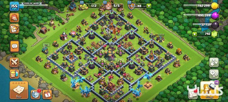 اکانت کلش اف کلنز تان هال 14 لول 155 (کد 171330)