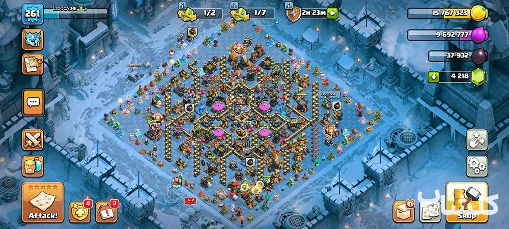 اکانت کلش اف کلنز تان هال 18 لول 262 (کد 167428)