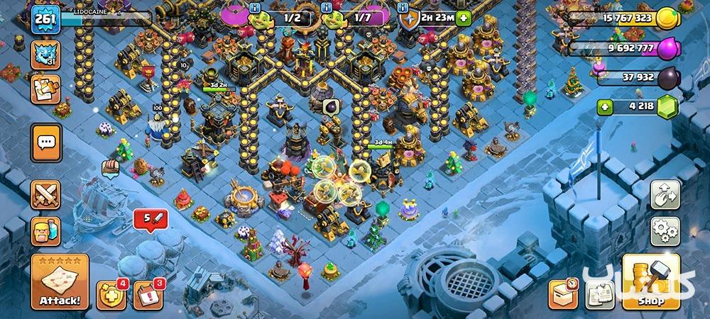 اکانت کلش اف کلنز تان هال 18 لول 262 (کد 167428)