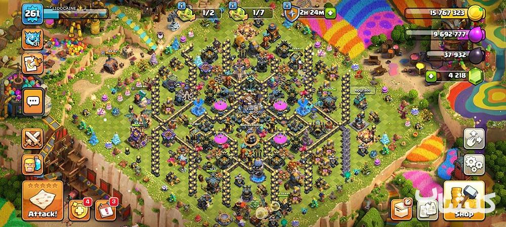 اکانت کلش اف کلنز تان هال 18 لول 262 (کد 167428)