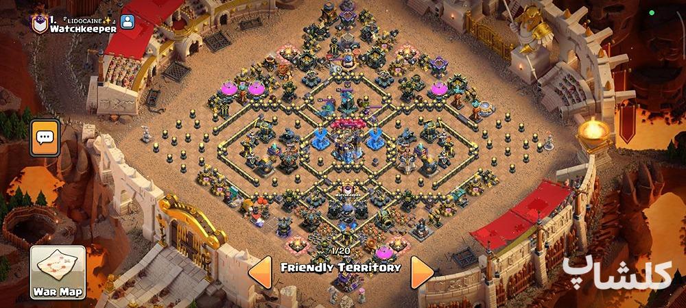 اکانت کلش اف کلنز تان هال 18 لول 262 (کد 167428)