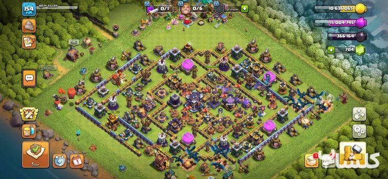 اکانت کلش اف کلنز تان هال 15 لول 154 (کد 172366)