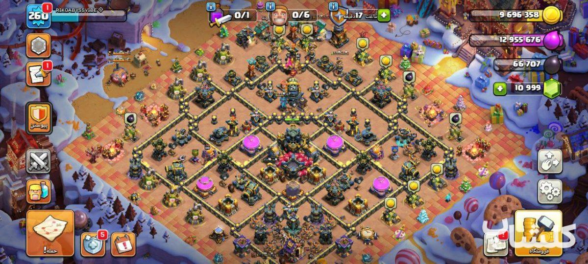 اکانت کلش اف کلنز تان هال 17 لول 260 (کد 174329)