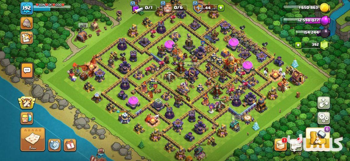 اکانت کلش اف کلنز تان هال 16 لول 192 (کد 175157)