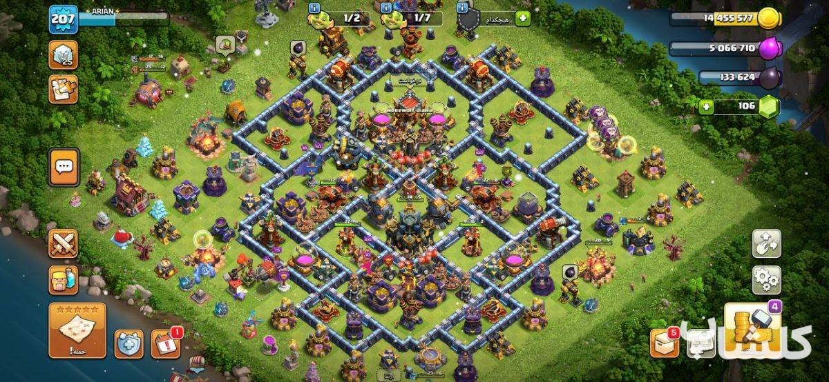 اکانت کلش اف کلنز تان هال 17 لول 207 (کد 177359)