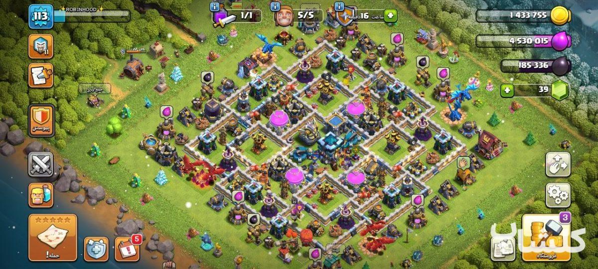 اکانت کلش اف کلنز تان هال 13 لول 113 (کد 177419)