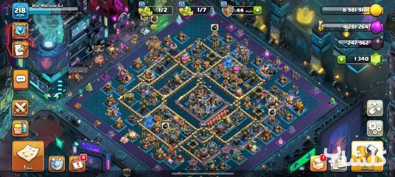 اکانت کلش اف کلنز تان هال 18 لول 218 (کد 177631)