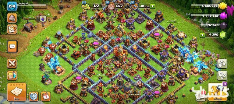 اکانت کلش اف کلنز تان هال 16 لول 196 (کد 177941)