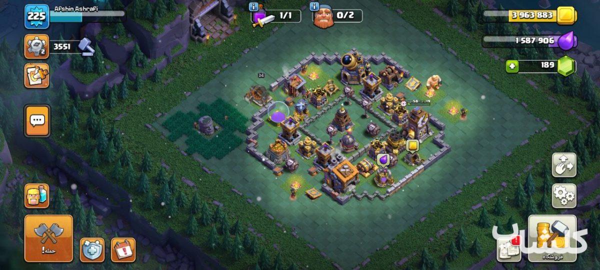 اکانت کلش اف کلنز تان هال 18 لول 225 (کد 181284)