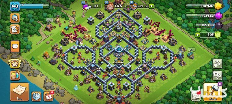 اکانت کلش اف کلنز تان هال 13 لول 144 (کد 182148)