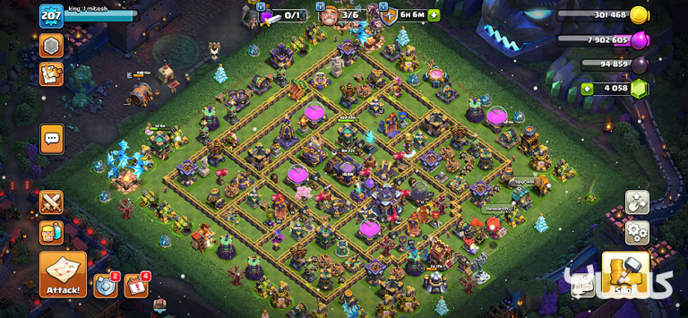 اکانت کلش اف کلنز تان هال 15 لول 207 (کد 179873)