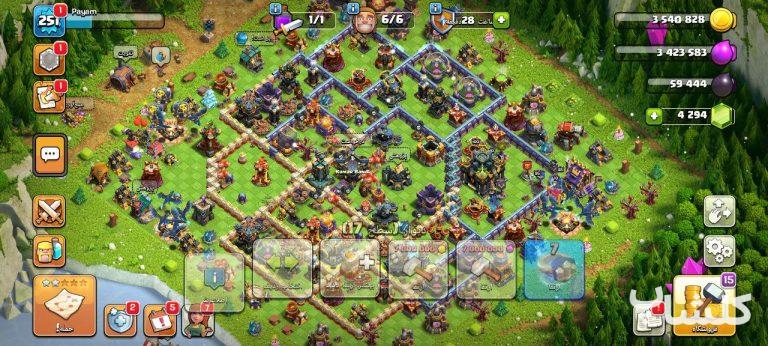 اکانت کلش اف کلنز تان هال 17 لول 251 (کد 185418)