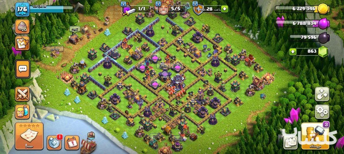 اکانت کلش اف کلنز تان هال 15 لول 176 (کد 188148)