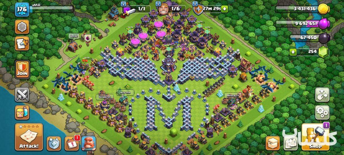 اکانت کلش اف کلنز تان هال 15 لول 176 (کد 188571)