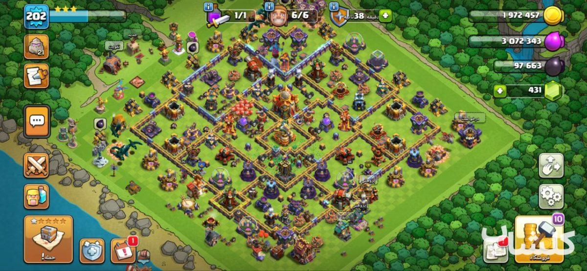 اکانت کلش اف کلنز تان هال 16 لول 202 (کد 189028)