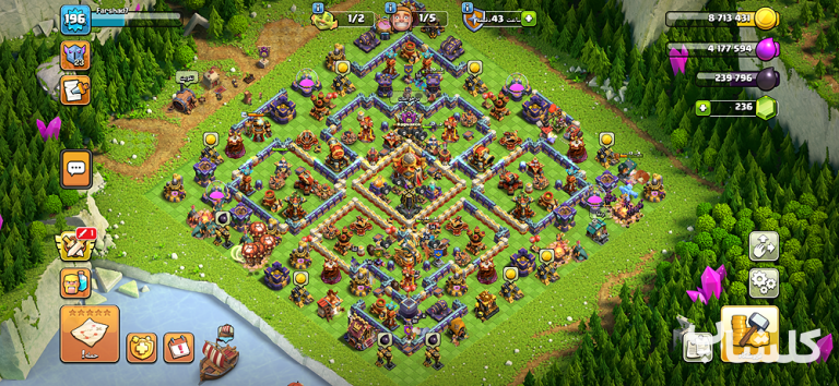 اکانت کلش اف کلنز تان هال 16 لول 196 (کد 188085)