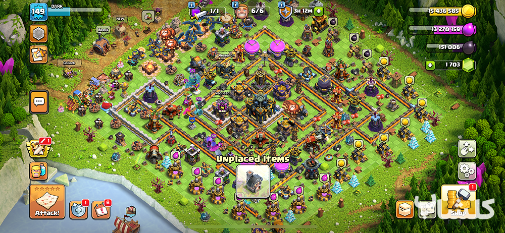 اکانت کلش اف کلنز تان هال 17 لول 149 (کد 187181)