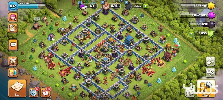 اکانت کلش اف کلنز تان هال 12 لول 107 (کد 194687)