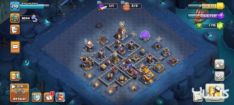 اکانت کلش اف کلنز تان هال 17 لول 210 (کد 195705)