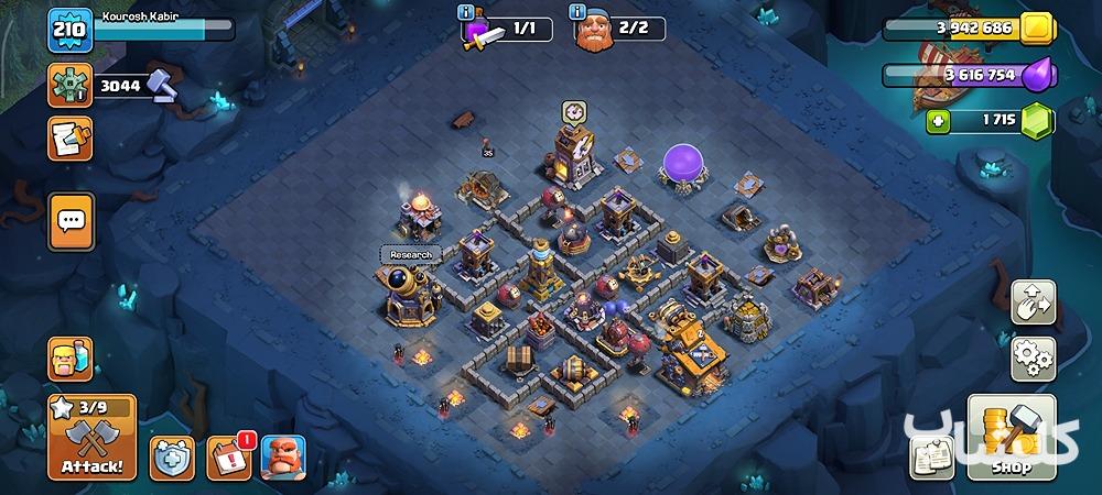 اکانت کلش اف کلنز تان هال 17 لول 210 (کد 195705)