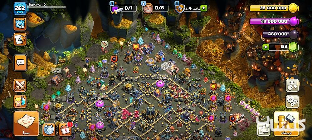 اکانت کلش اف کلنز تان هال 17 لول 262 (کد 193193)