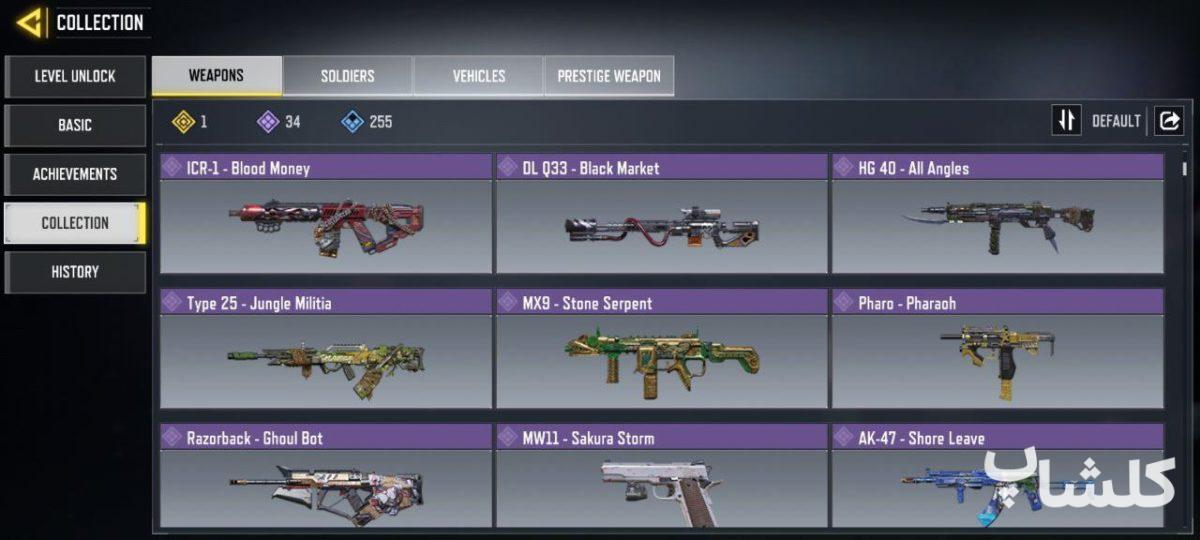 اکانت کال آف دیوتی موبایل لول 164 (کد 190558)