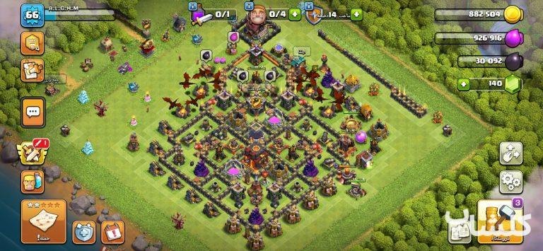 اکانت کلش اف کلنز تان هال 10 لول 66 (کد 191007)