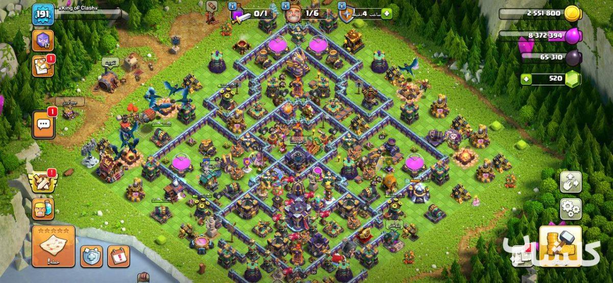 اکانت کلش اف کلنز تان هال 15 لول 191 (کد 192305)