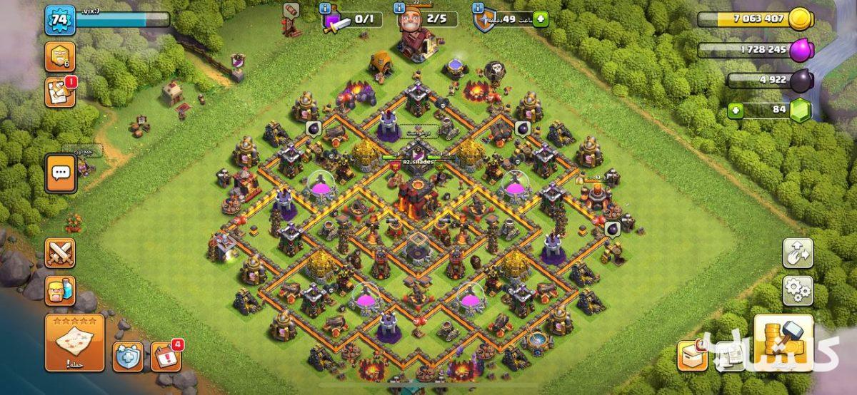 اکانت کلش اف کلنز تان هال 10 لول 74 (کد 193215)